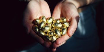 person holding brown and black round fruits