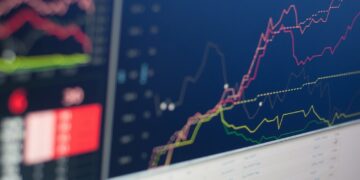 close-up photo of monitor displaying graph