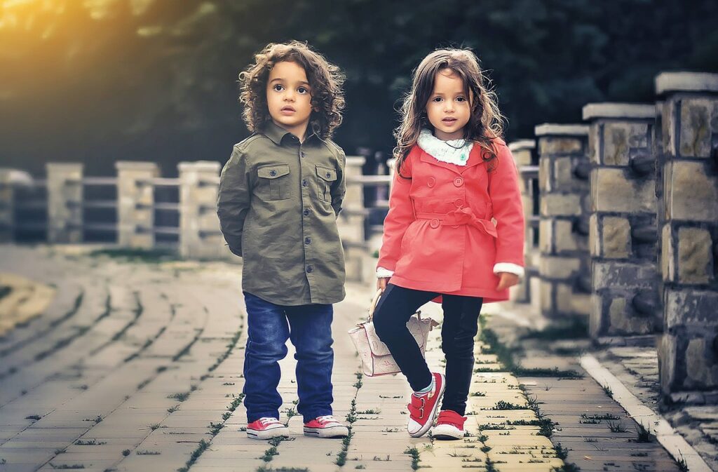children, portrait, siblings