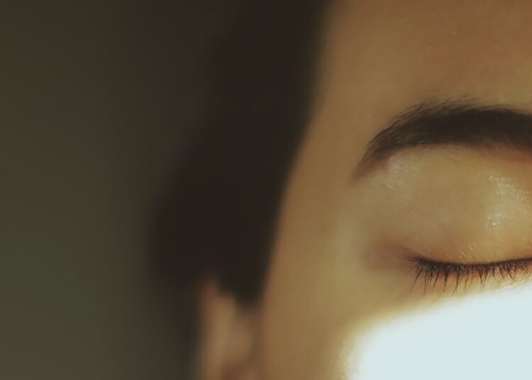 persons face in close up